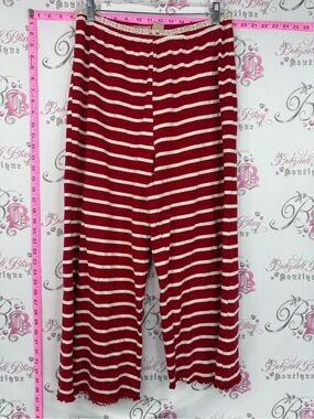 Messy bun just chilling pants Striped Red & Cream Women’s Lounge Pajama Pants